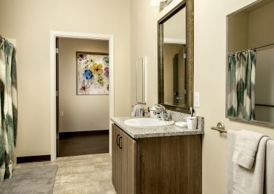 Bathroom in a Shared Memory Care Apartment at Boone Ridge Senior Living in Salem, Oregon